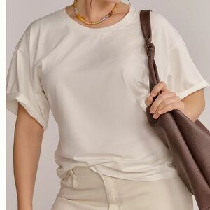 Anthropologie Short-Sleeve Fitted
Waist Top Petite